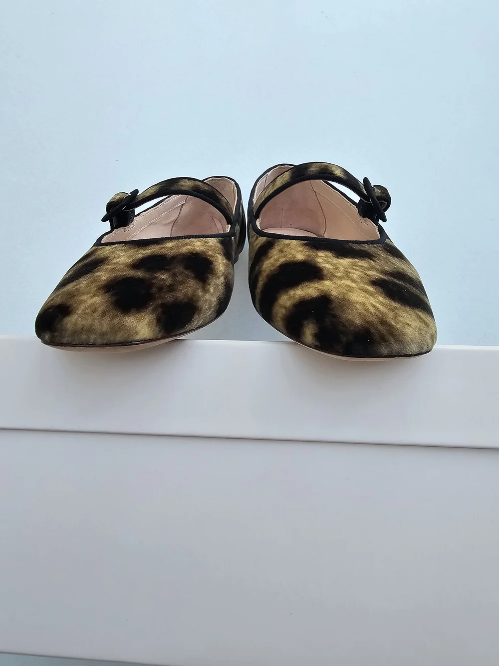 Loeffler Randall Ginger Leopard Velvet Mary Jane Flats